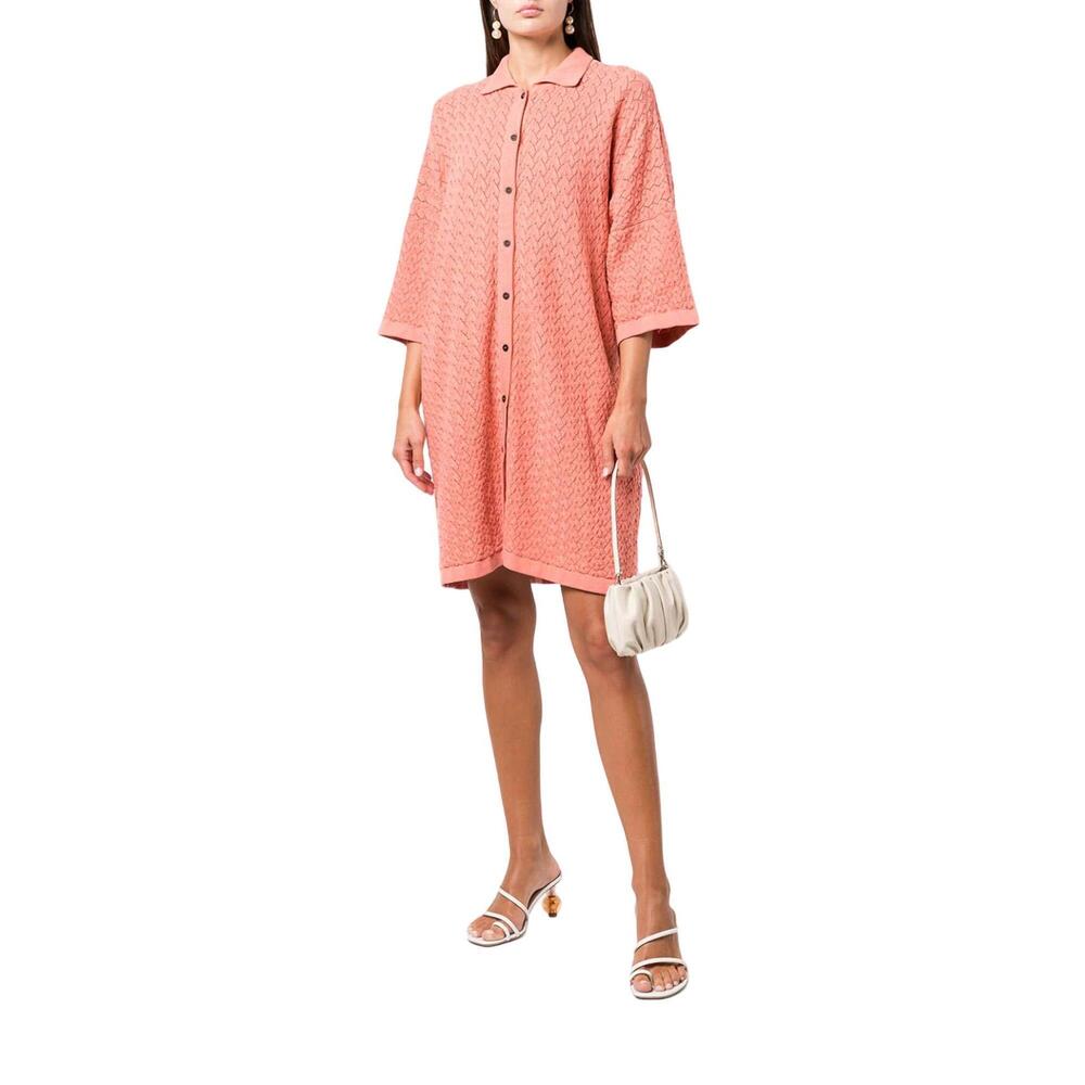 NEW MR MITTENS lace shirt dress in burnt coral